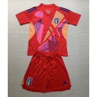 Camiseta Italia Portero Visitante Equipación para niños Eurocopa 2024 manga corta (+ pantalones cortos)